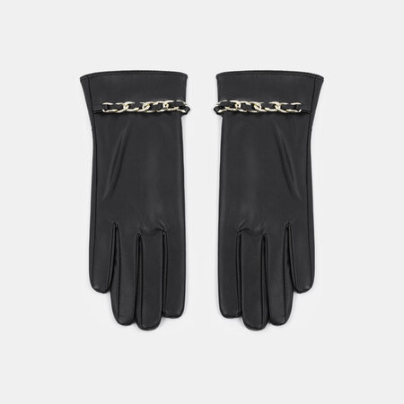 1 paar effenkleurige PU-handschoenen voor dames 2