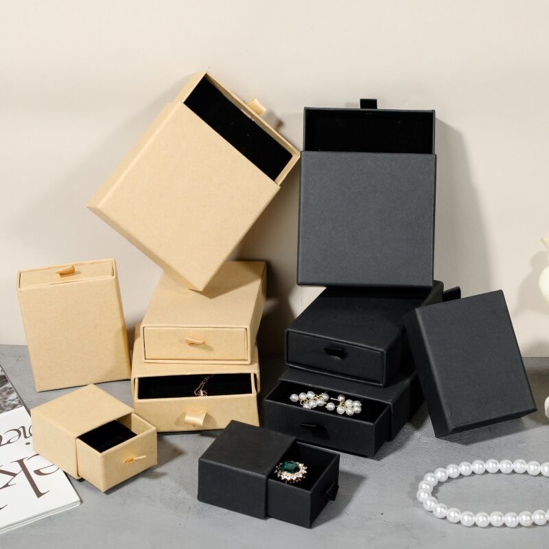 1 Piece Solid Color Paper Jewelry Box h5 Picture2