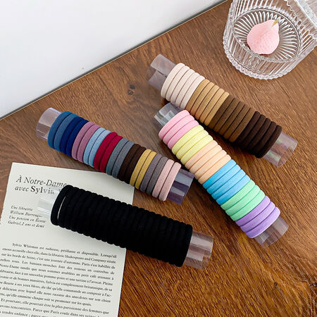 20PCS Simple Solid Color Basic High Elasticity Hair Ties Women's Scrunchies 2