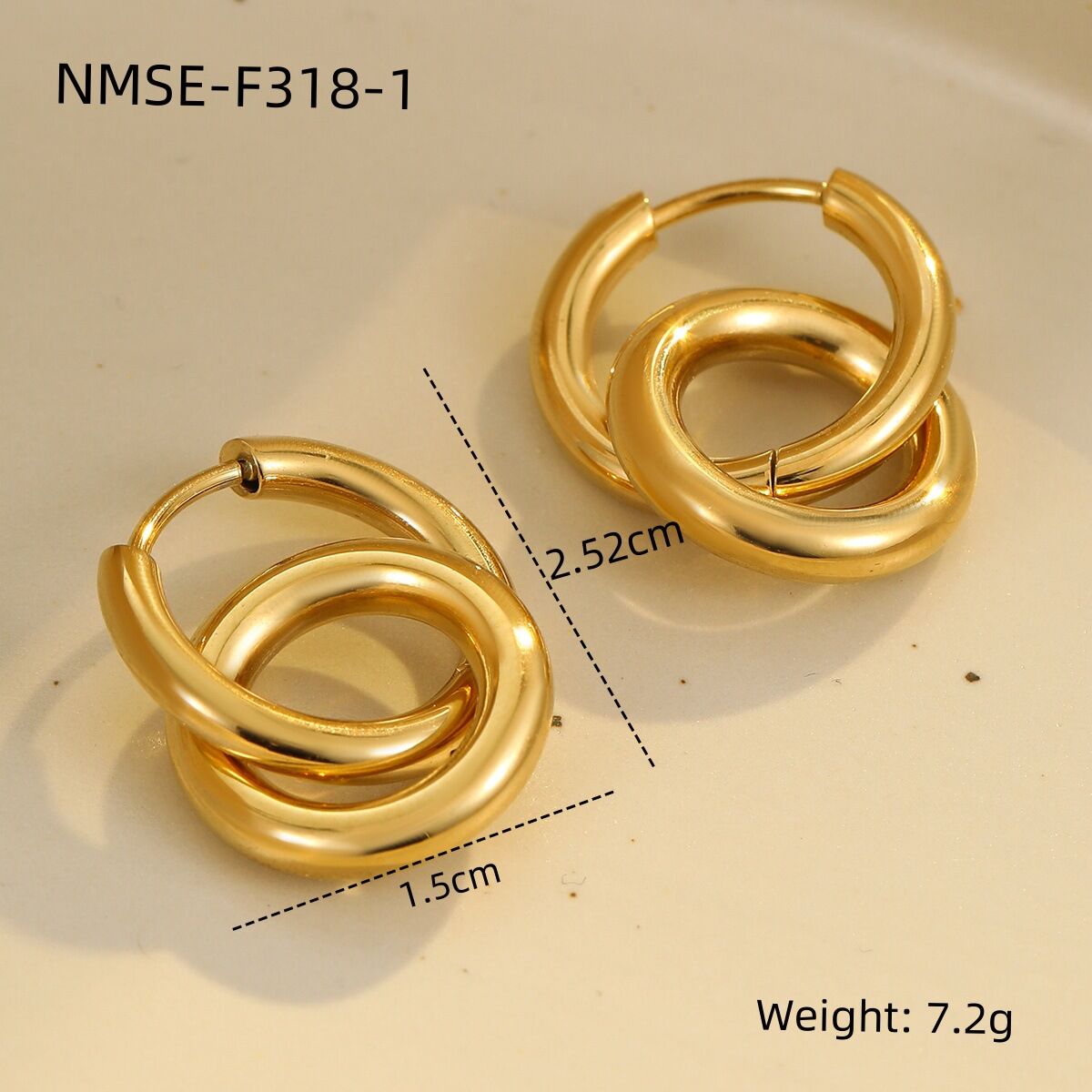 1 Pair 18K Gold Plated Pentagram Heart Shape 304 Stainless Steel Waterproof Casual Cute  Women's Drop Earrings 