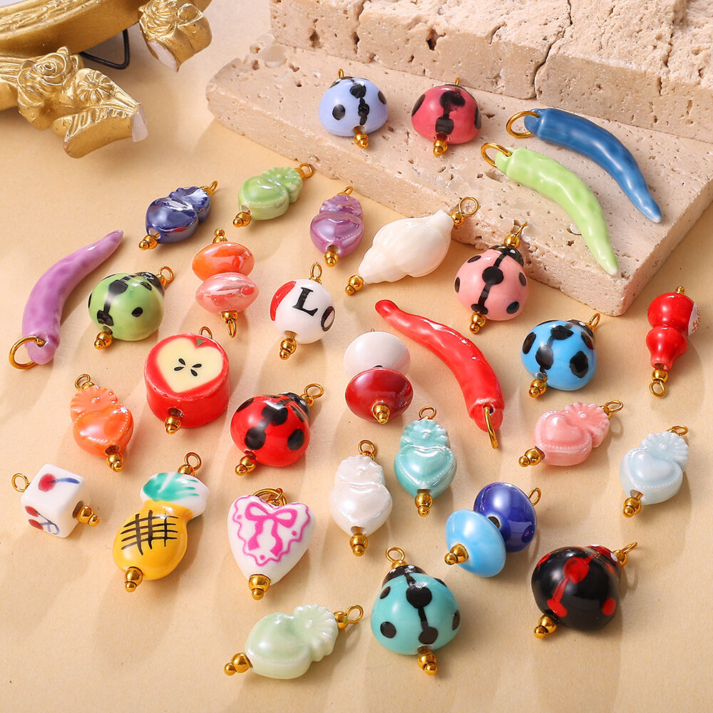 1 Piece Ceramic Fruit Shape DIY Pendant