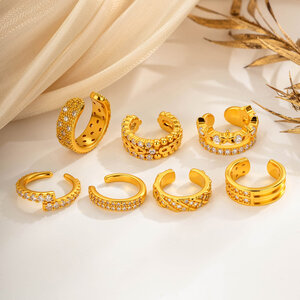 1 Piece Complicated Design Copper Zircon Women's Ear Cuffs h5 Picture3