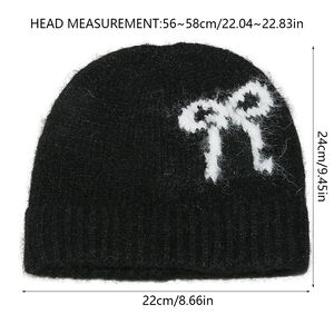 1 Piece Bow Knot Rayon Knitted Hat h5 Picture4