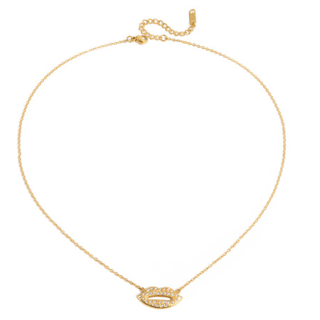 1 Piece Sexy Lips Shape Stainless Steel Waterproof Gold Color Women's Pendant Necklaces