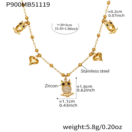 1 Piece Retro Madonna Stainless Steel Waterproof Gold Color Zircon Women's Pendant Necklaces