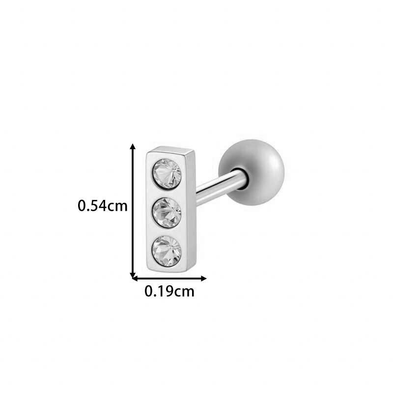 Geometric Stainless Steel Waterproof Gold Color Zircon Women's Piercing Earrings h5Picture2