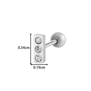 Geometric Stainless Steel Waterproof Gold Color Zircon Women's Piercing Earrings h5 Picture2