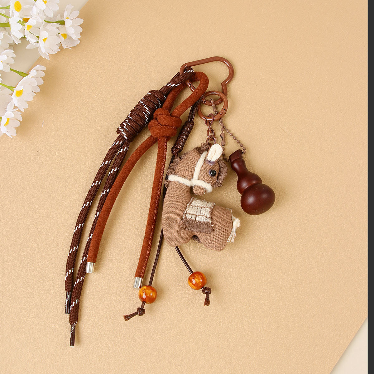 Simple Series Retro Pony Fabric Women's Bag Charms