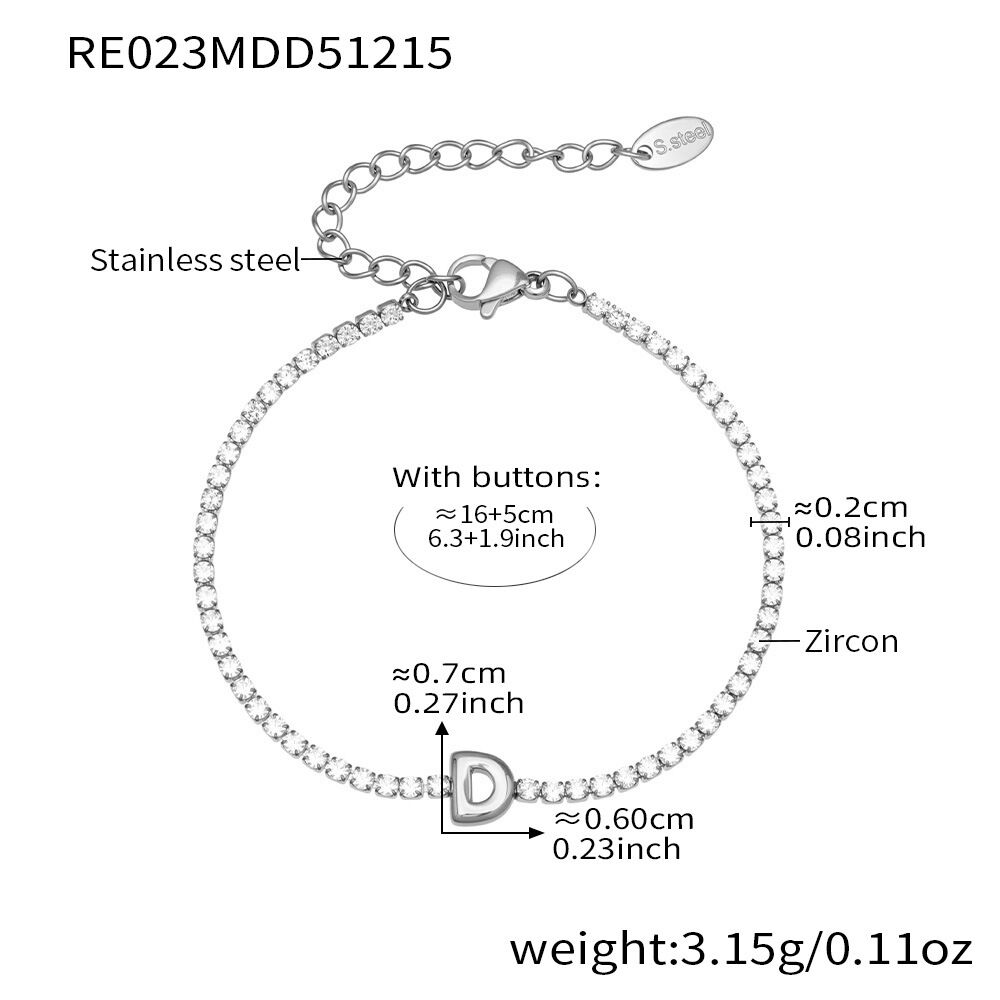 Re023-D Letter Steel Bracelet 16+5Cm Picture4