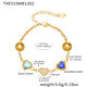 Txe515 - Blue Glass Stone Gold Bracelet 16+5Cm Picture14