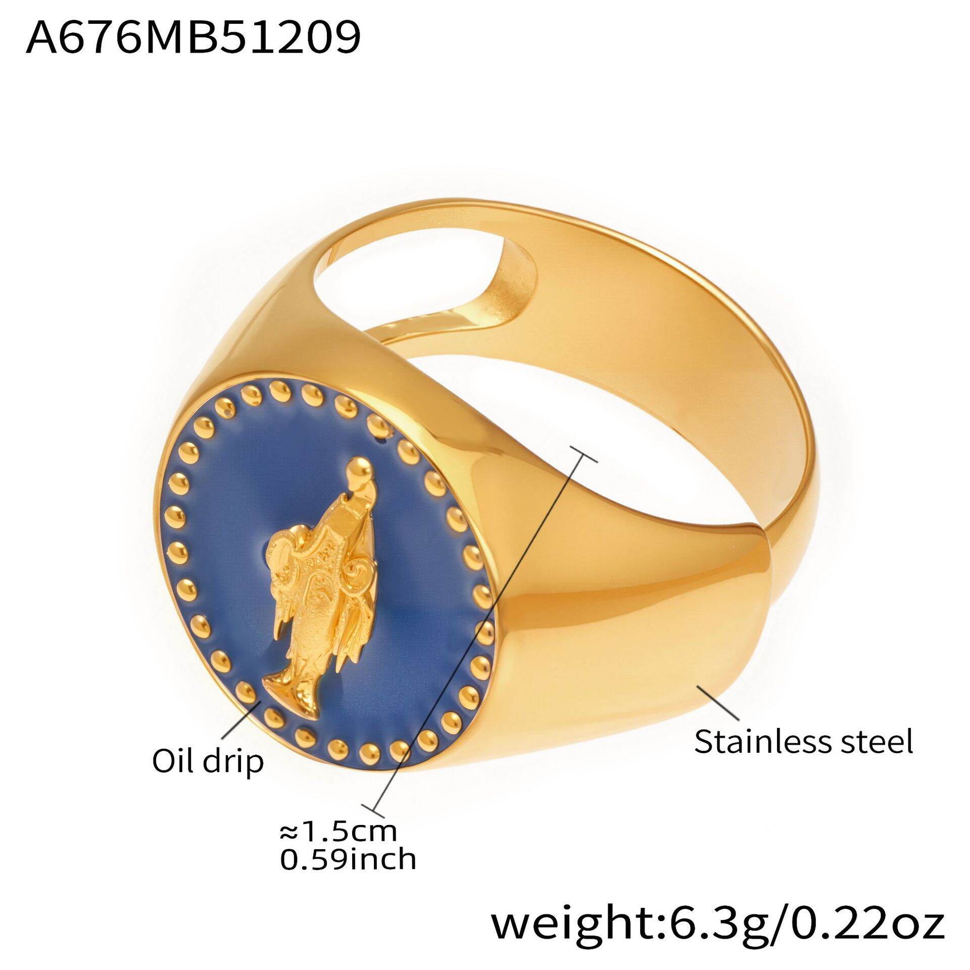A676 - Blue Oil Droplet Ring Picture2