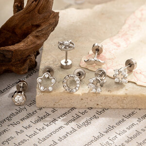 Delicate Butterfly Copper Gold Color Zircon Women's Piercing Earrings h5 Picture3