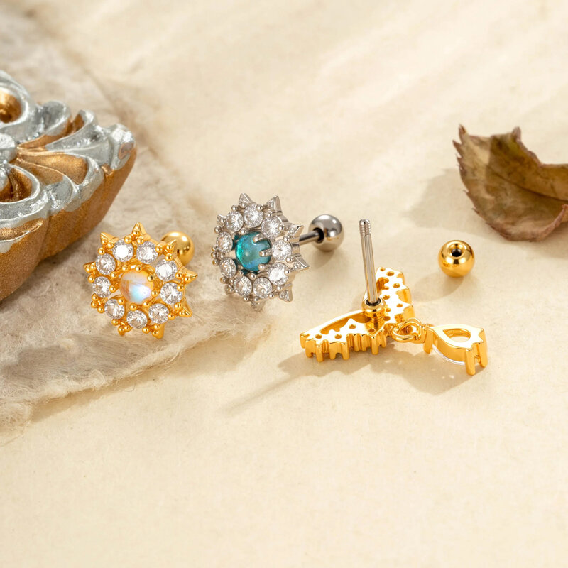 Chic Animal Copper Gold Color Waterproof&Anti-tarnish Zircon Women's Piercing Earrings Picture3