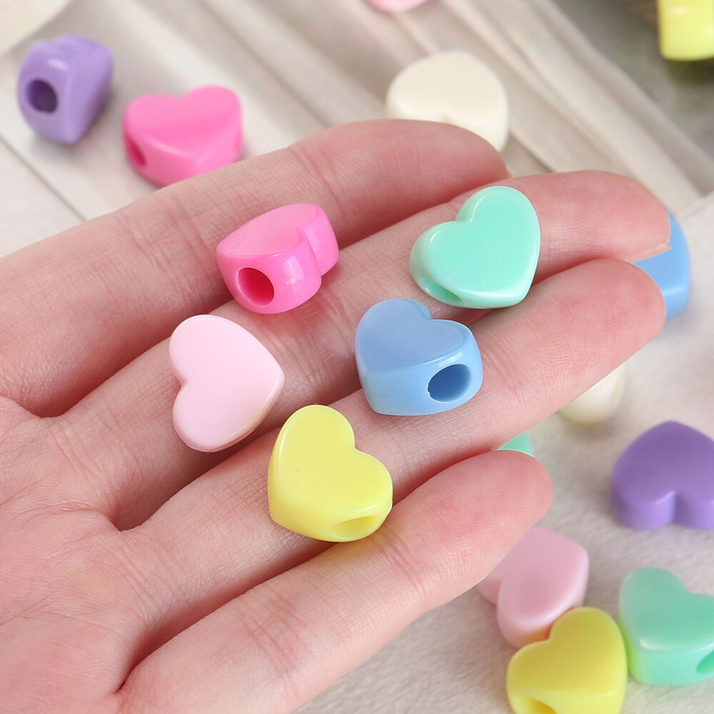 Cuentas acrílicas para hacer joyas con forma de corazón y estrella, sencillas de hacer tú mismo h5 Imagen4