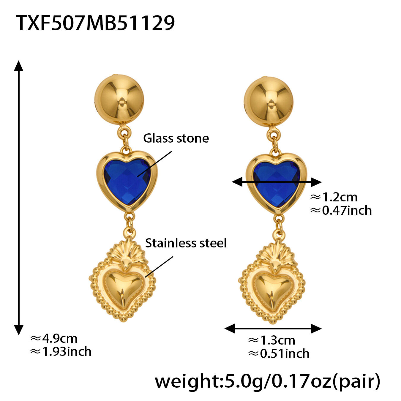Txf507 - Blue Earrings Picture3