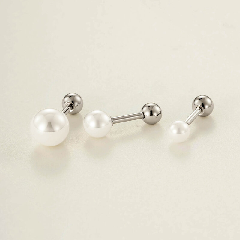 Sade Taklit İnci Kadın Piercing Küpeleri