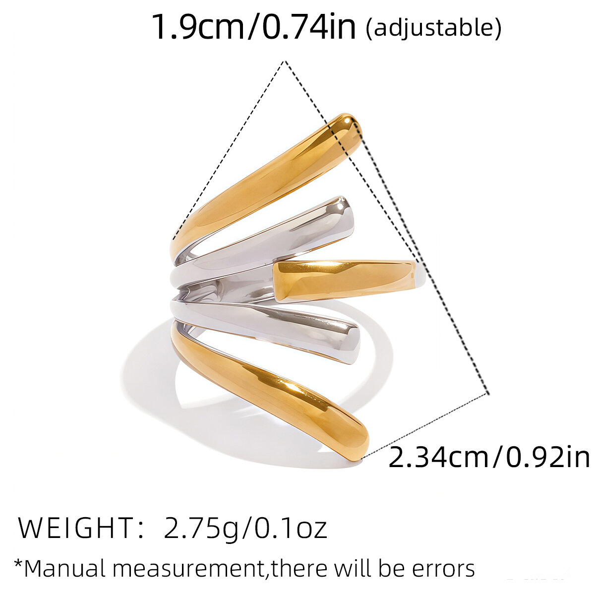 Gold And Silver Color/One Size/Ring Style 2 Picture2