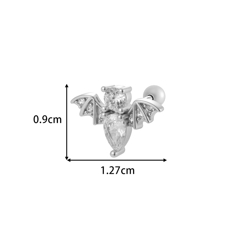 Modern Cross Snake Copper Gold Color Zircon Women's Piercing Earrings h5 Picture2