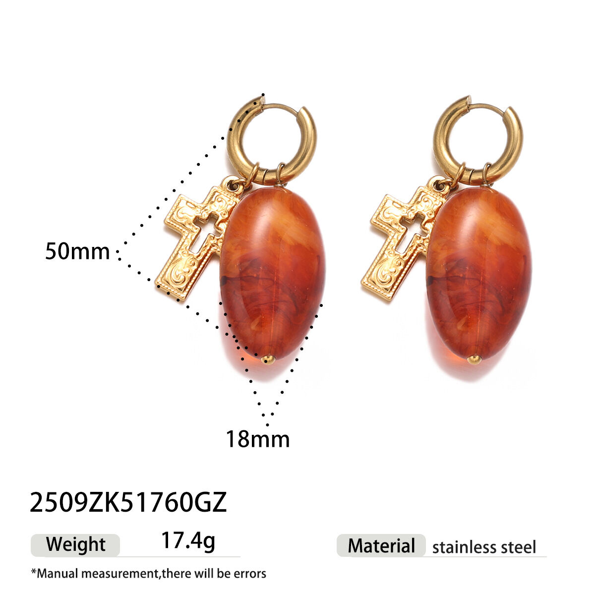 1 Pair Opulent Sun Stainless Steel Waterproof Gold Color Women's Drop Earrings h5 