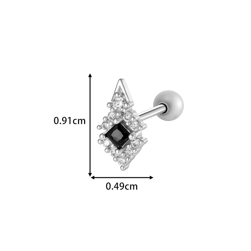 Black Zircon Copper Gold Color Waterproof&Anti-tarnish Women's Piercing Earrings Picture2