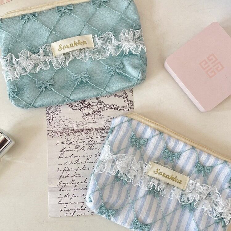 Romantic Series Sweet Flower Bow Knot Women's Makeup Bag Picture3