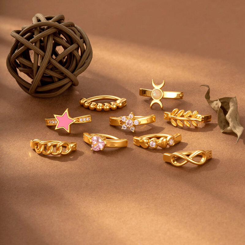 Stylish Star Copper Gold Color Zircon Navel Piercings Picture5