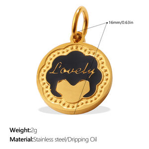 Polychrome Irregular Shape Stainless Steel Gold Color Waterproof&Anti-tarnish Women's Pendants h5