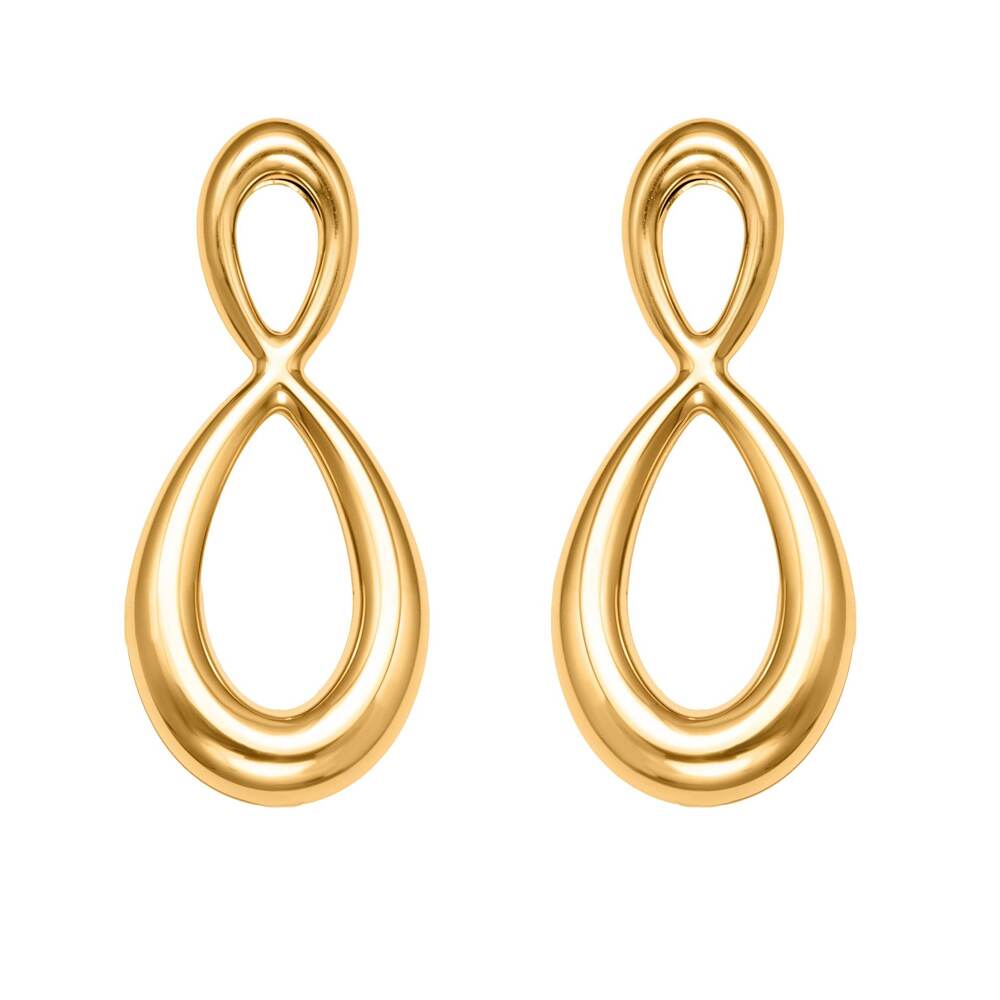 1 Pair Polished Infinity Stainless Steel Waterproof Gold Color Women's Stud Earrings h5Picture5