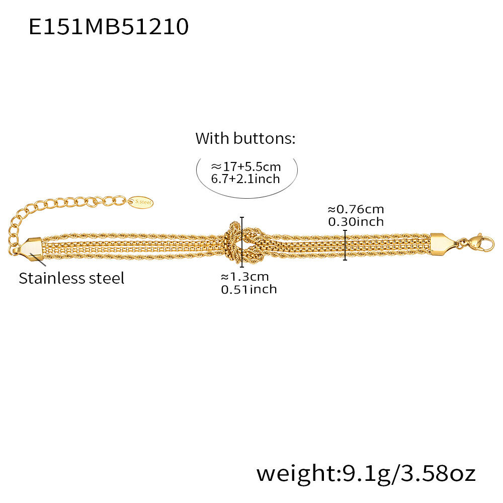 Twist Chain Stainless Steel Gold Color Waterproof Anti - Tarnish Unisex Chain Bracelets