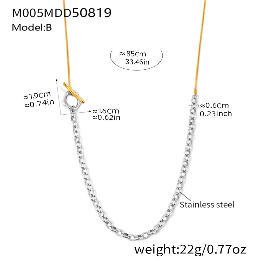 M005-B Color Block Sweater Chain - 80Cm Picture3