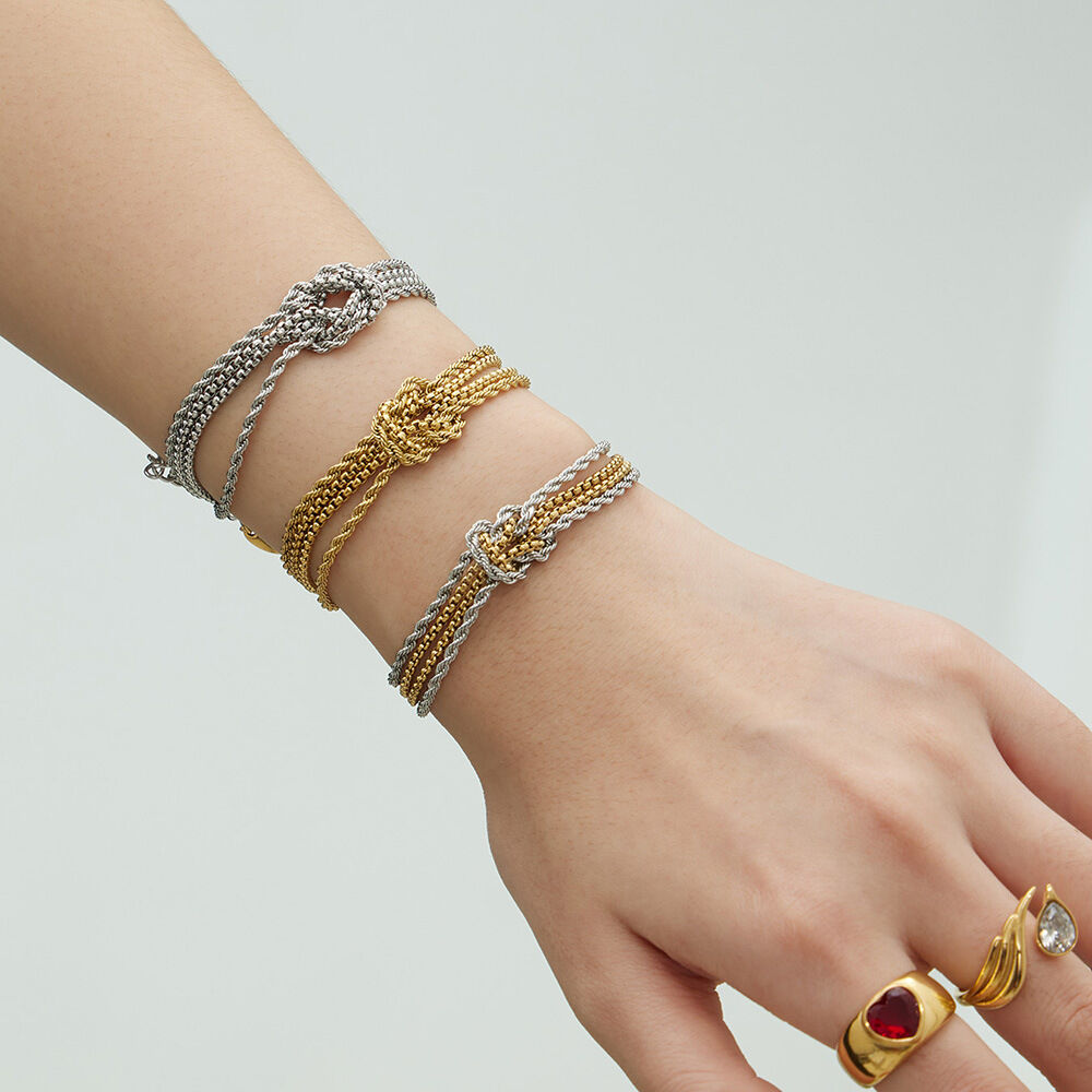 Twist Chain Stainless Steel Gold Color Waterproof Anti - Tarnish Unisex Chain Bracelets Picture3