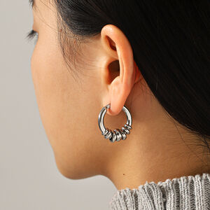 Boucles d'oreilles créoles en acier inoxydable étanche couleur or h5 Image4