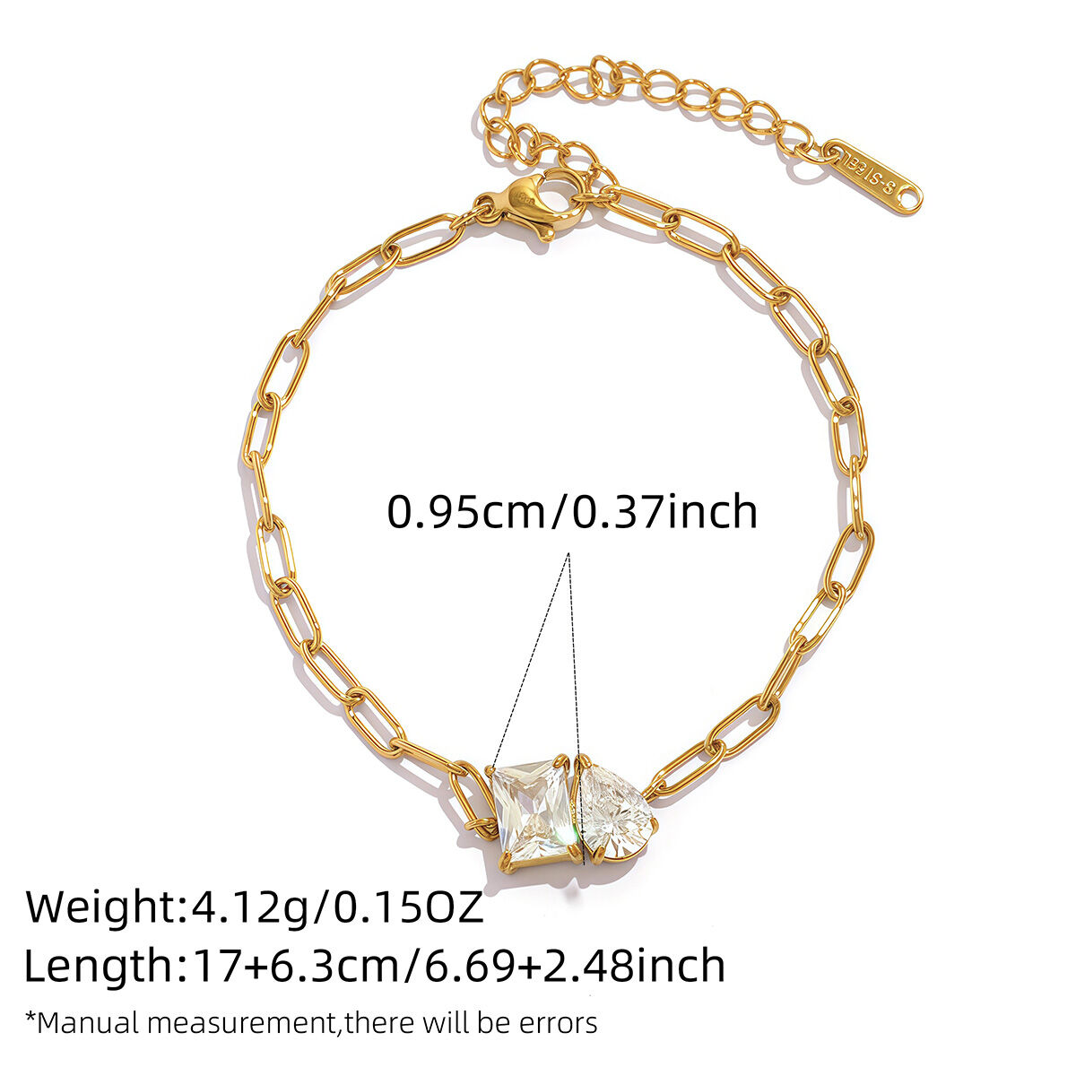 Simple Daily Irregular Shape Stainless Steel Waterproof Gold Color Women's Bracelets Sets Picture2