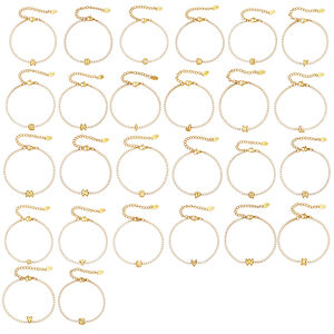 Classic Letter Chain Stainless Steel Waterproof Anti - Tarnish Gold Color Zircon Women's Charm Bracelets h5 Picture6