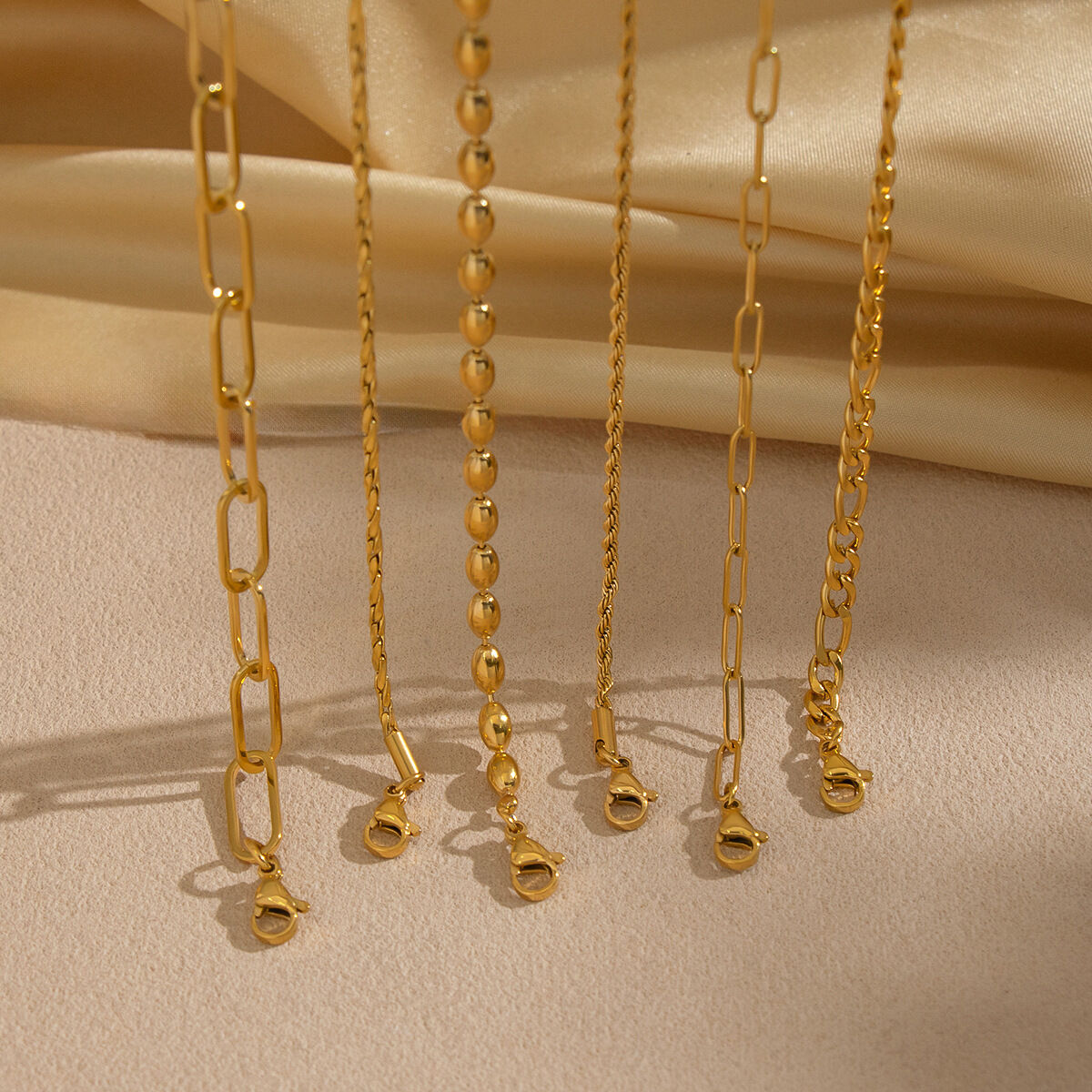 1 Piece Chain Stainless Steel Waterproof Gold Color Chain Necklace h5 Picture4