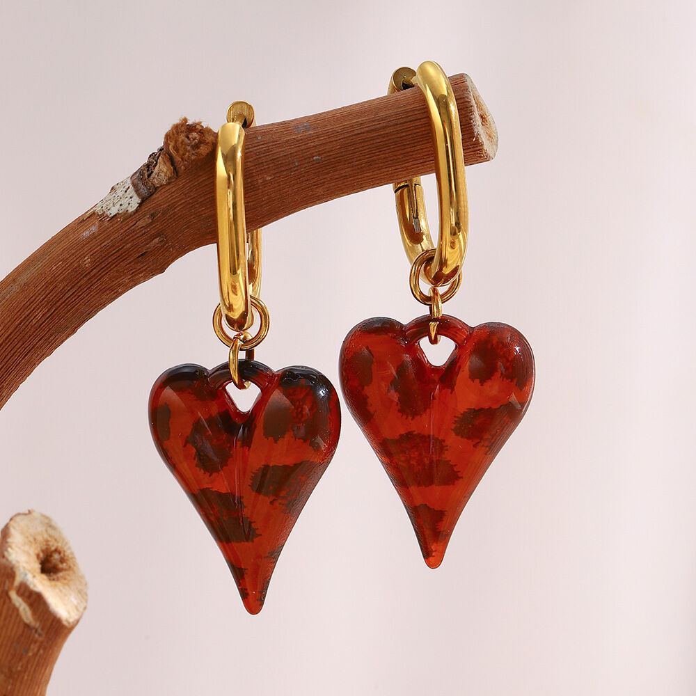 1 Par De Pendientes Clásicos De Acero Inoxidable Hipoalergénicos E Impermeables Con Forma De Corazón Para Mujer.