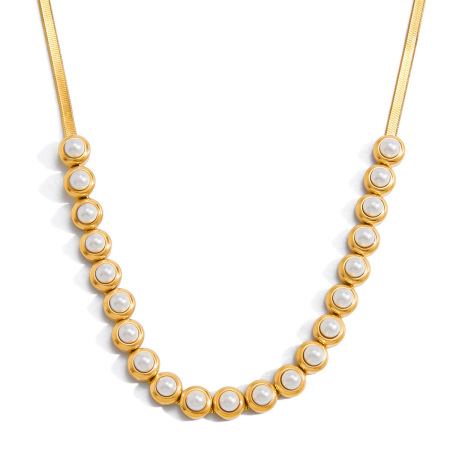 Braccialetti con perline da donna color oro, in acciaio inossidabile, impermeabili, realizzati con 1 pezzo di perline artigianali