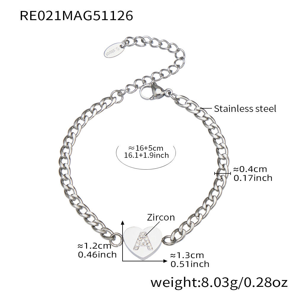 Re021-A Letter Steel Color Bracelet 16+5Cm Picture30