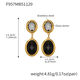F957 - Black Faceted Stone Gold Earrings