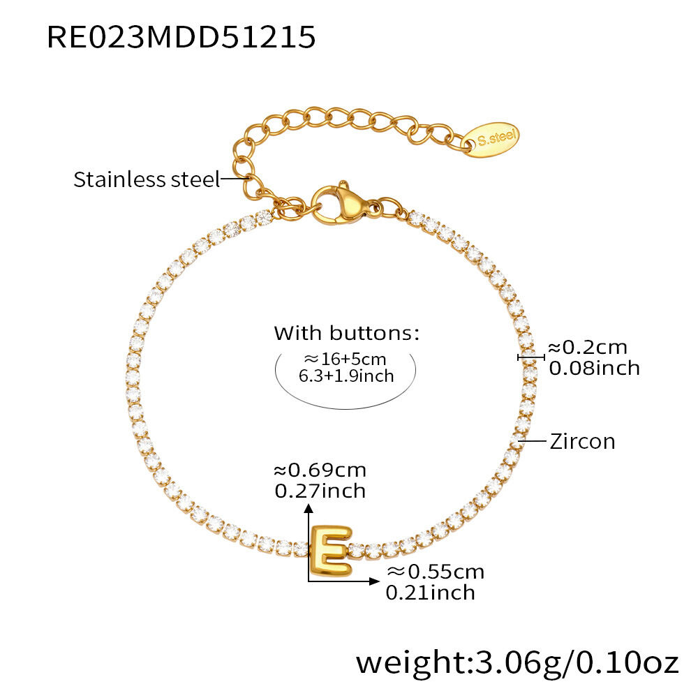 Re023-E Gold Letter Bracelet 16+5Cm Picture31