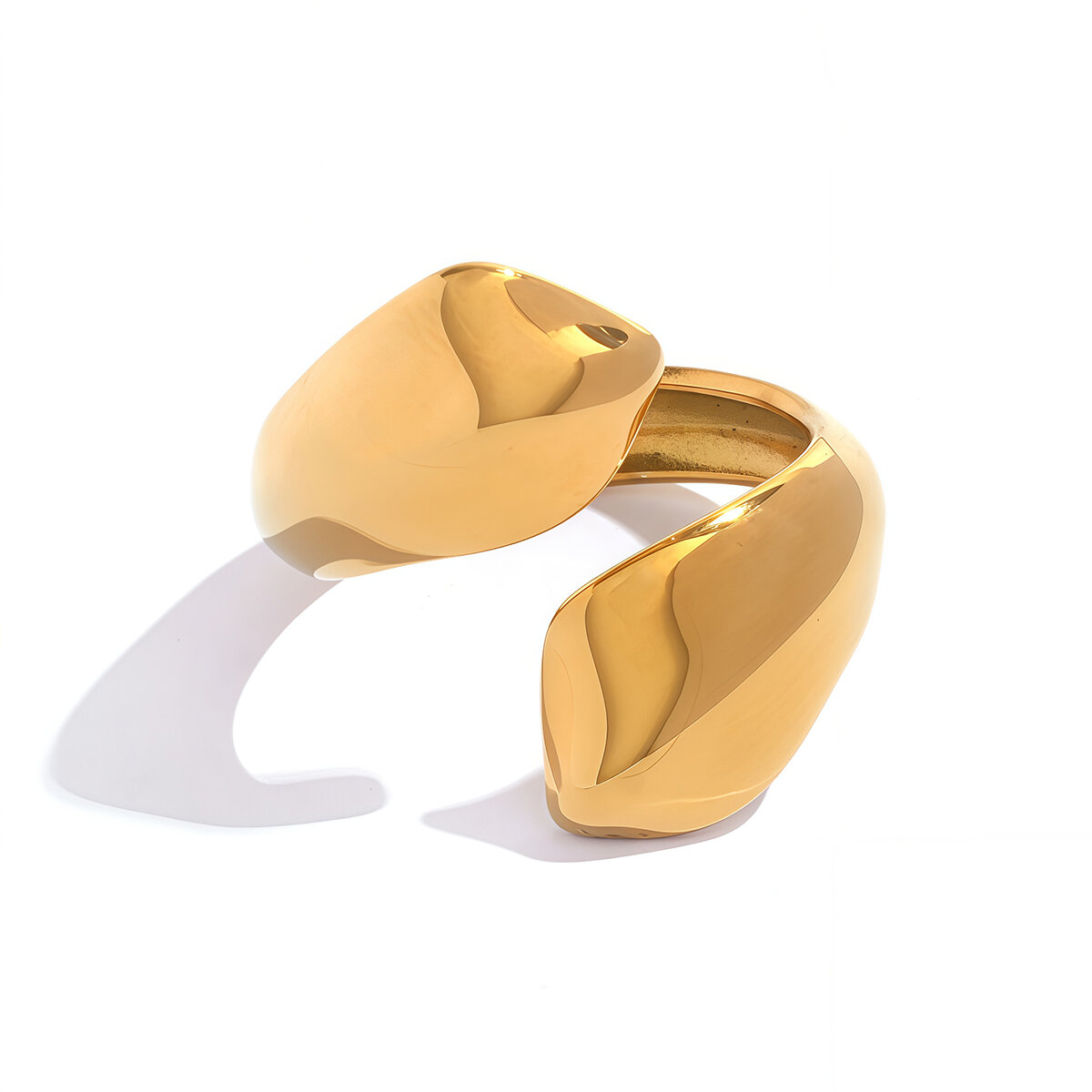 Simple Series Daily Irregular Shape Stainless Steel Waterproof   Gold Color  Statement Rings 