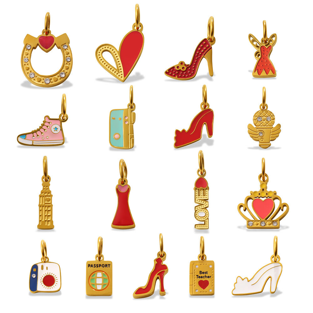 Designable High-heeled Shoes Stainless Steel Gold Color Waterproof&Anti-tarnish Women's Pendants h5Picture5