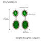 F957 - Green Faceted Stone Steel Earrings Picture14