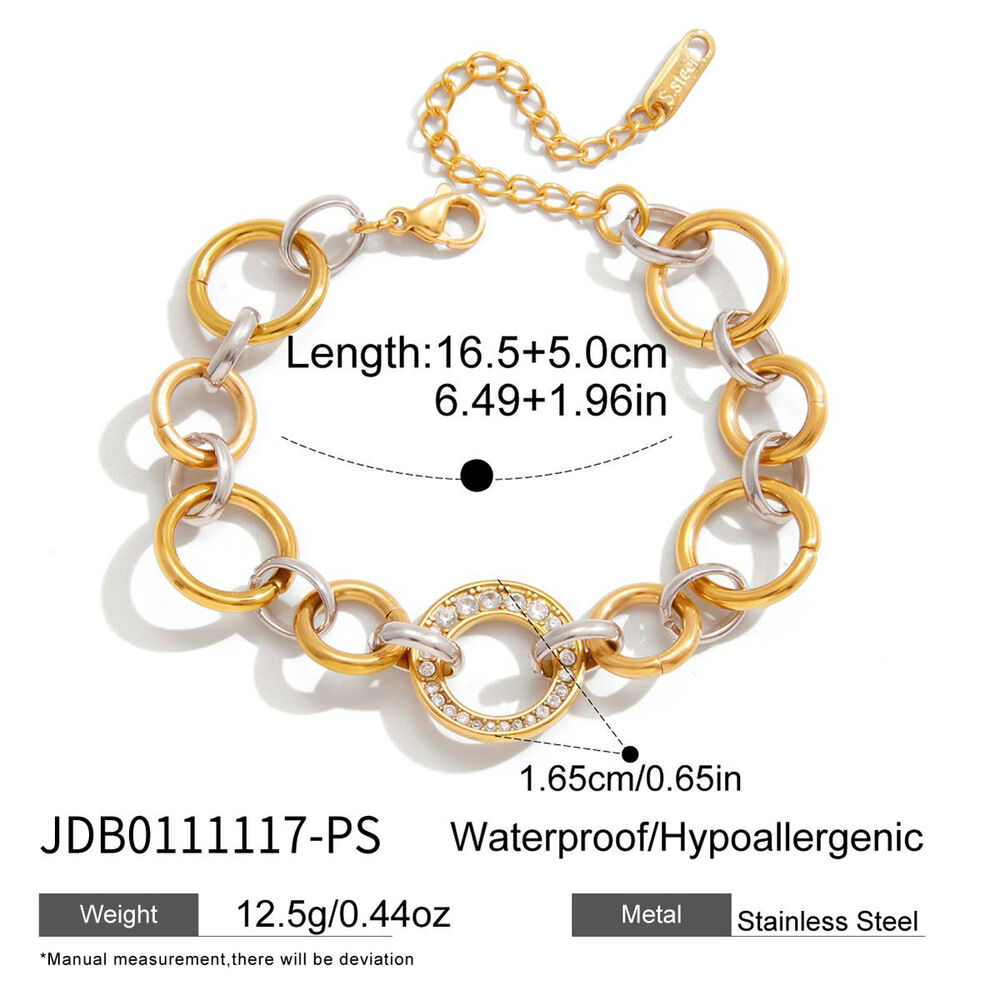 Hochwertige, wasserfeste und anlaufgeschützte Damen-Charm-Armbänder aus Edelstahl in Gold- und Silbertönen h5Bild2