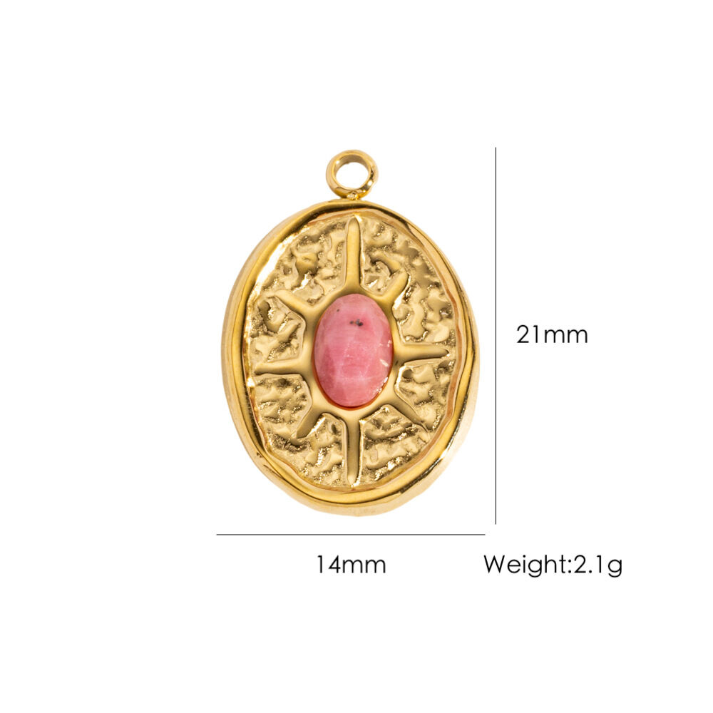 Vintage Sun Circle Stainless Steel Waterproof&Anti-tarnish Gold Color Women's Pendants h5 