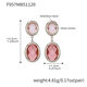 F957 - Pink Faceted Stone Steel Color Earrings Picture22