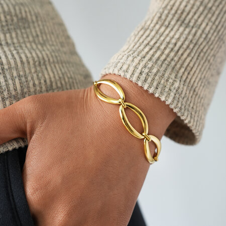 1 Piece Irregular Shape Join Stainless Steel Waterproof Anti-Tarnish Gold Color Women's Bracelets Sets 2