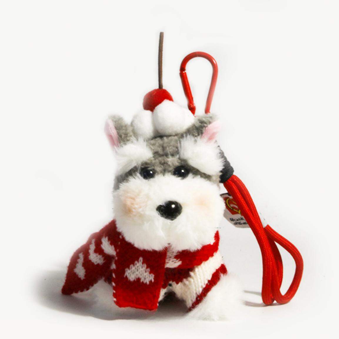 Breloques de sac pour femme en tissu Schnauzer, collection hiver