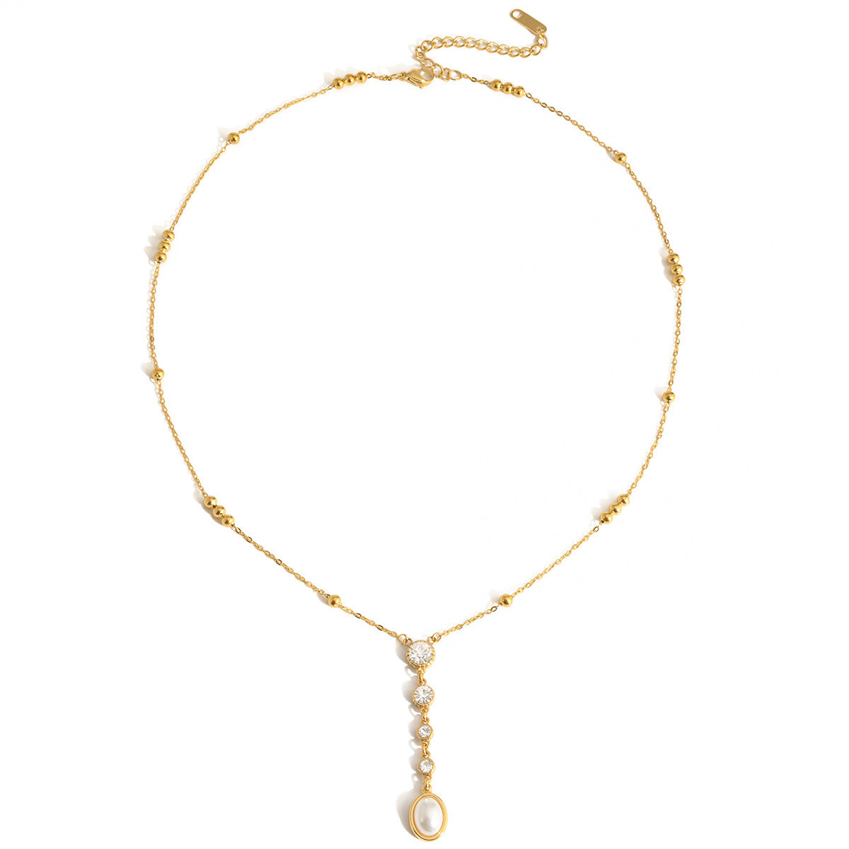 Sleek Circle Stainless Steel Waterproof&Anti-tarnish Gold Color Women's Pendant Necklaces 