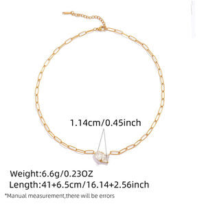 Simple Daily Irregular Shape Stainless Steel Waterproof Gold Color Women's Necklaces Sets h5 Picture2